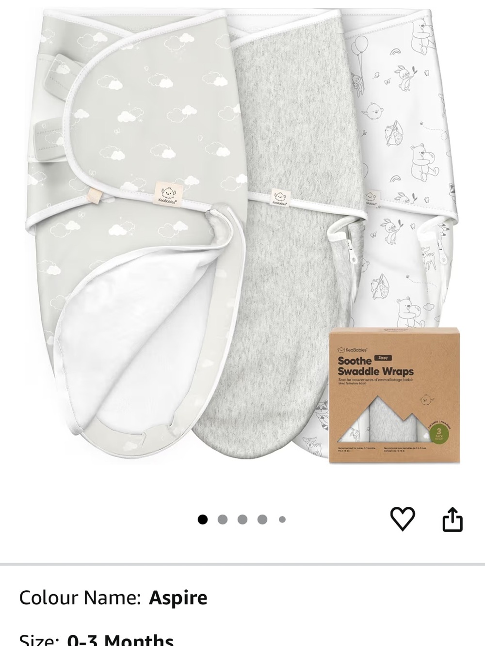 KeaBabies - Swaddle Wraps - 3 Pack